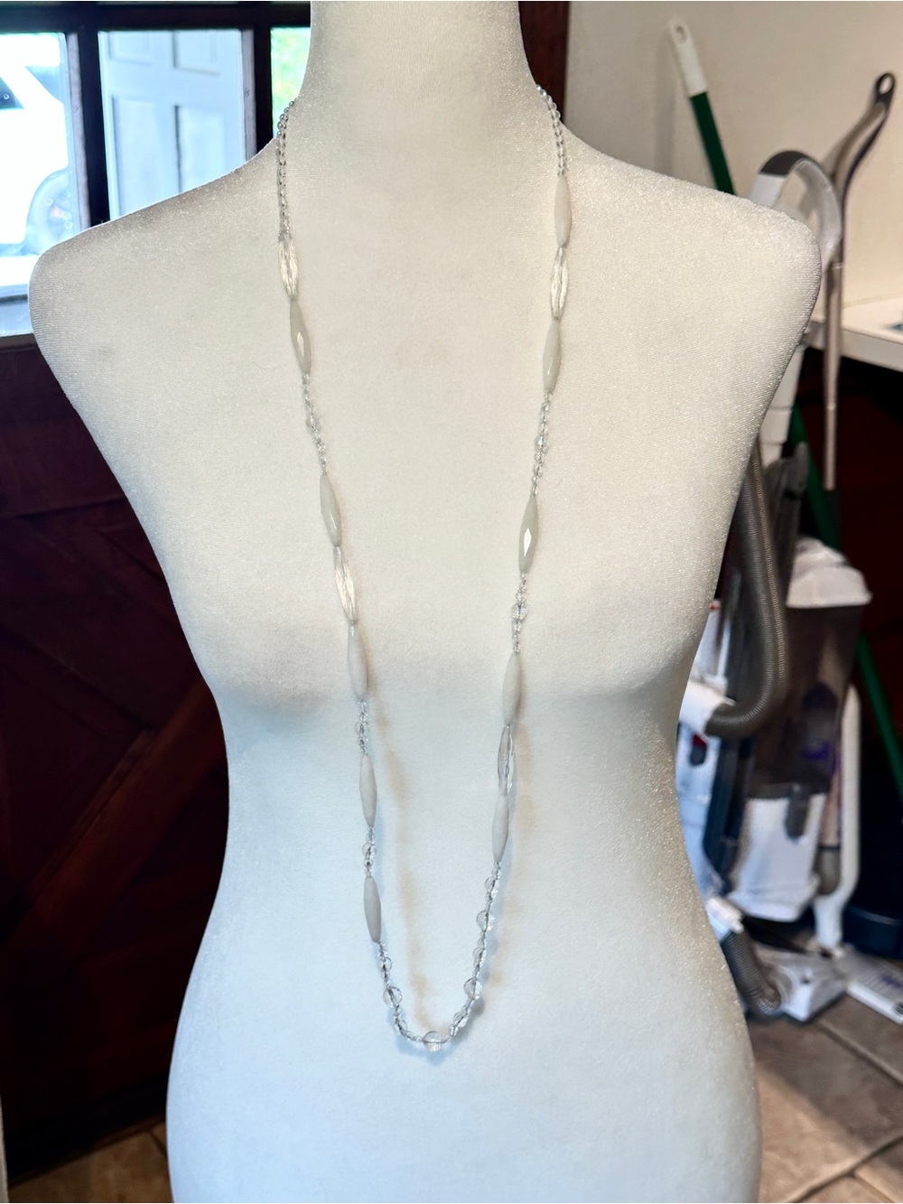 Colleen Lopez Sterling Silver Frosted Stone & Glass Bead Necklace - 40”